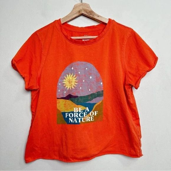 Anthropologie Womens Size Xsmall Graphics and  Grain Force of Nature Tee - Picture 2 of 12